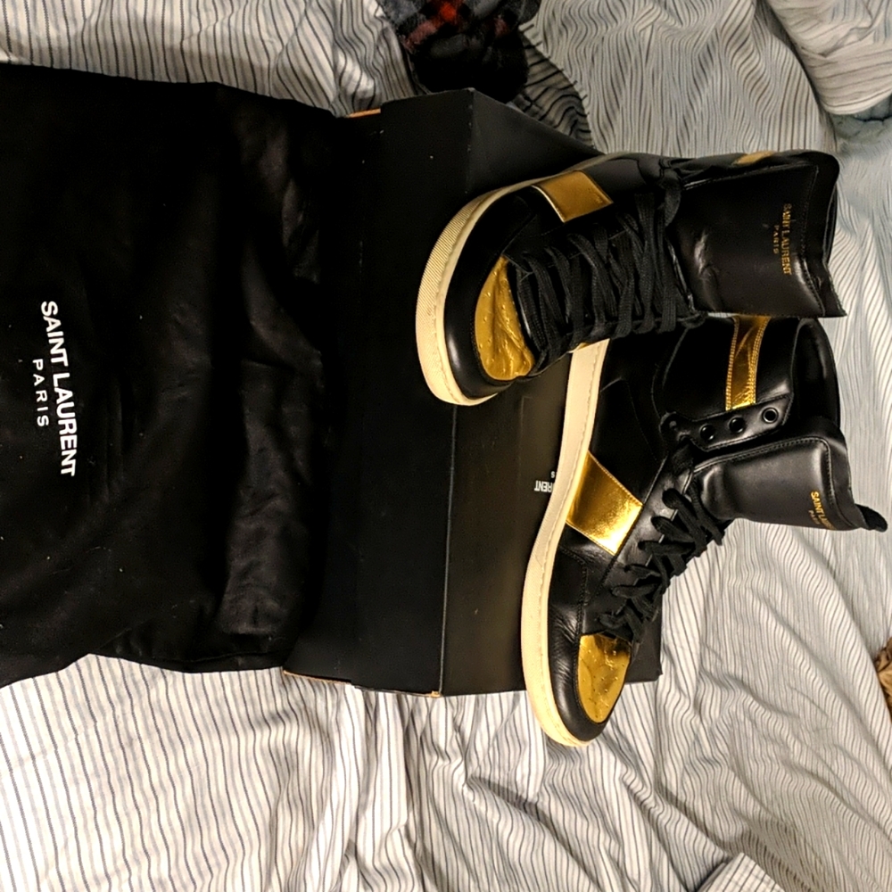 Saint Laurent black and gold shoes